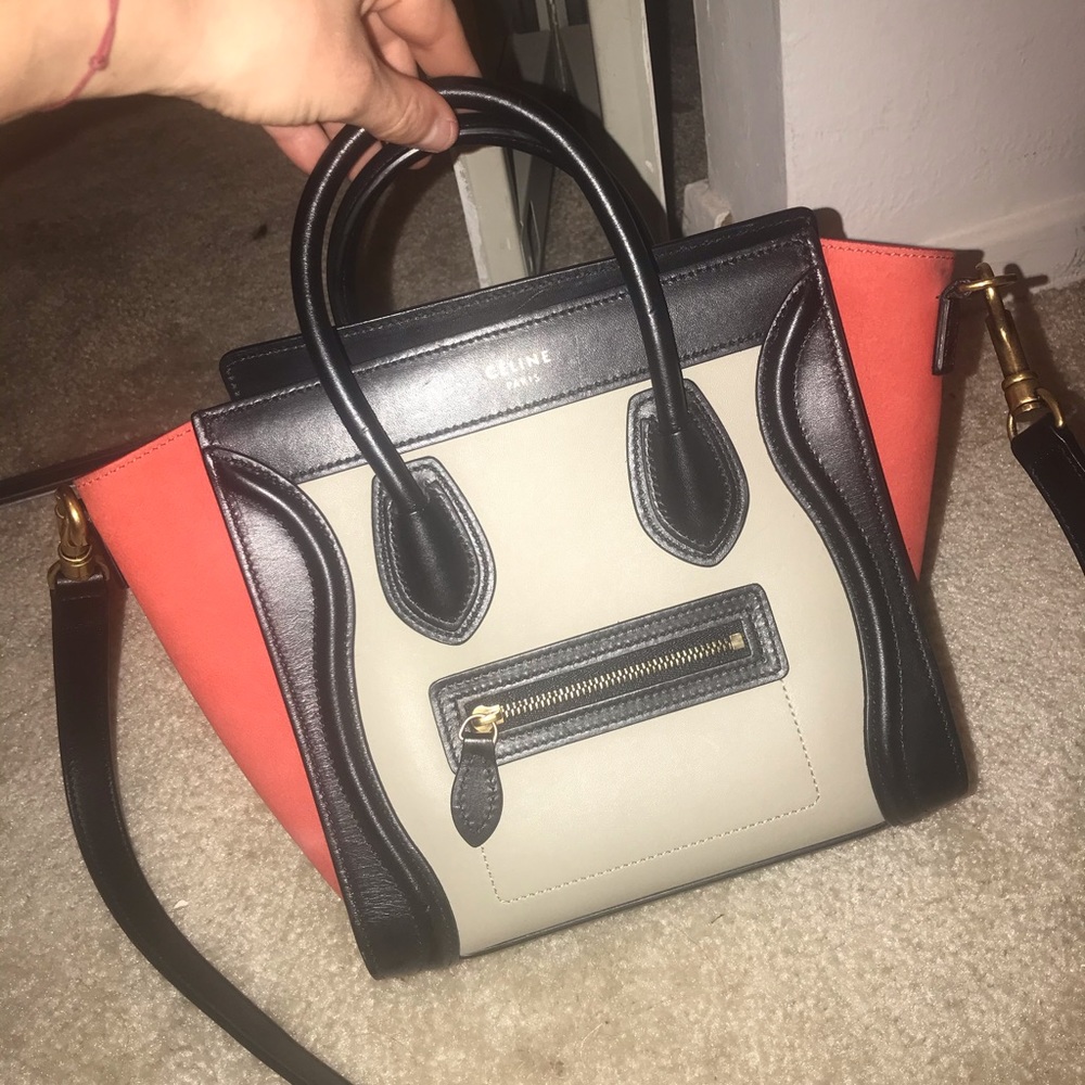 Celine nano tricolor luggage bag